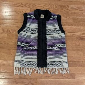 Santa Fe Trails Vintage Purple Vest With Black Plush Interior